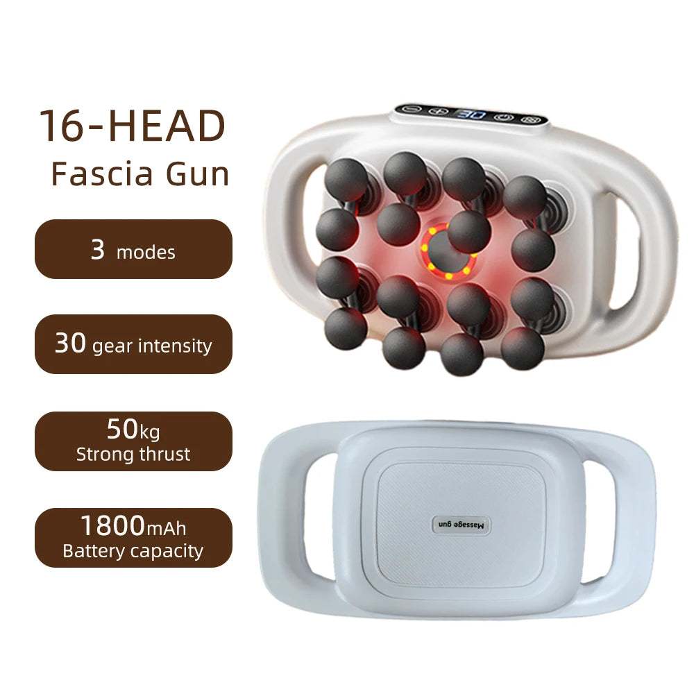 42-Heads Fascia Gun High-Frequency Vibration Body Massage Gun Back and Waist Massager Neck Shoulder Massager Muscle Masajeador