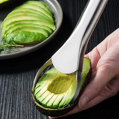 Fruit Slicer Avocado Knife Gadget Stainless Steel Cutter for KitchenHQ