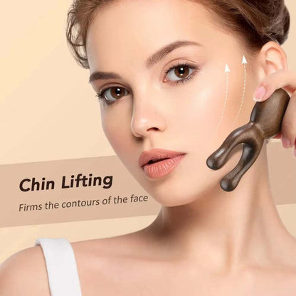 Wooden Gua Sha Facial Tools Head Massager Sandalwood Wood Massage Tool for Face Nose Eye Wood Massage Acupressur Tools
