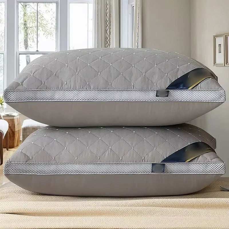 Orthopedic Pillow for Cervical Support & Sleep Aid High Resilience Non-Collapsing Core Student Single Pillow Home/Dorm/Hotel Use